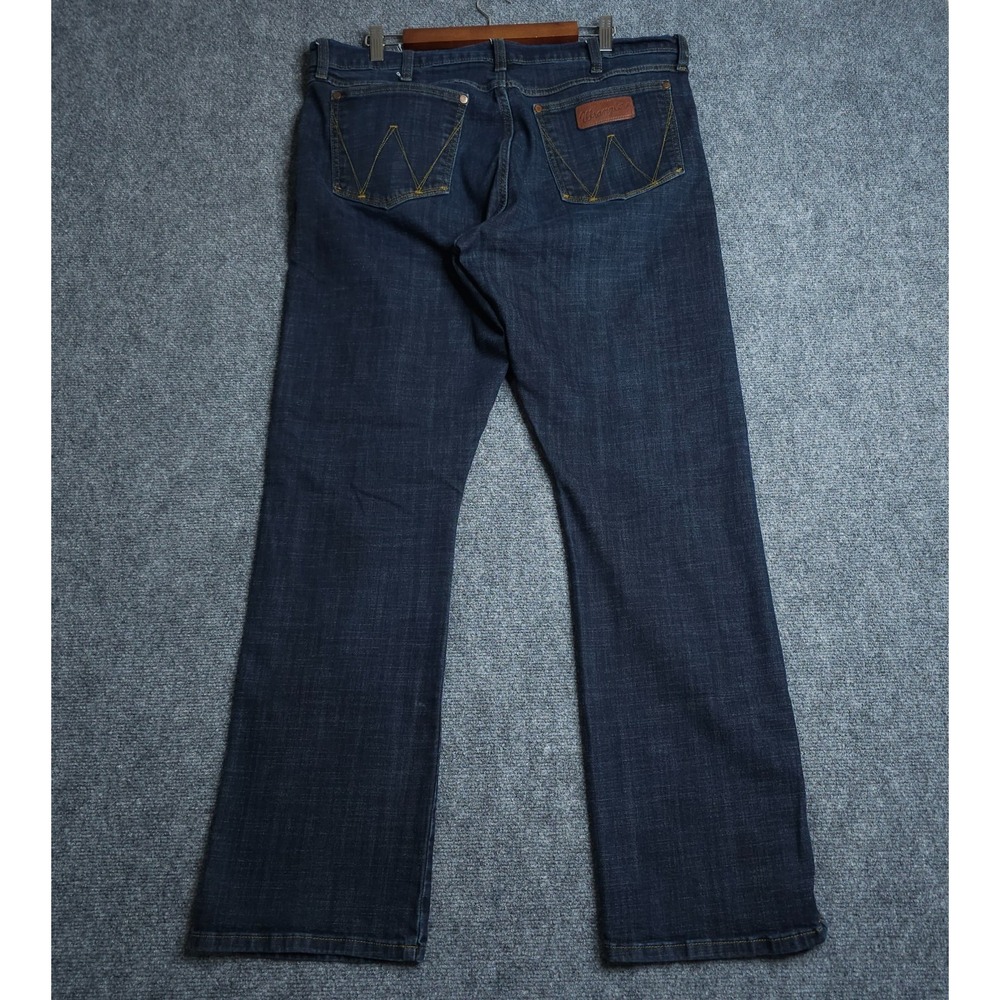 Wrangler Retro Slim Bootcut Jeans Mens 36x34 Blue Casual Workwear Cowboy - Picture 4 of 10